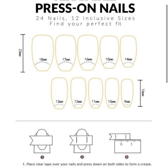 White Short Length Acrylic Coffin Shaped Nails (24 Piece Set) - Picture 3 of 3